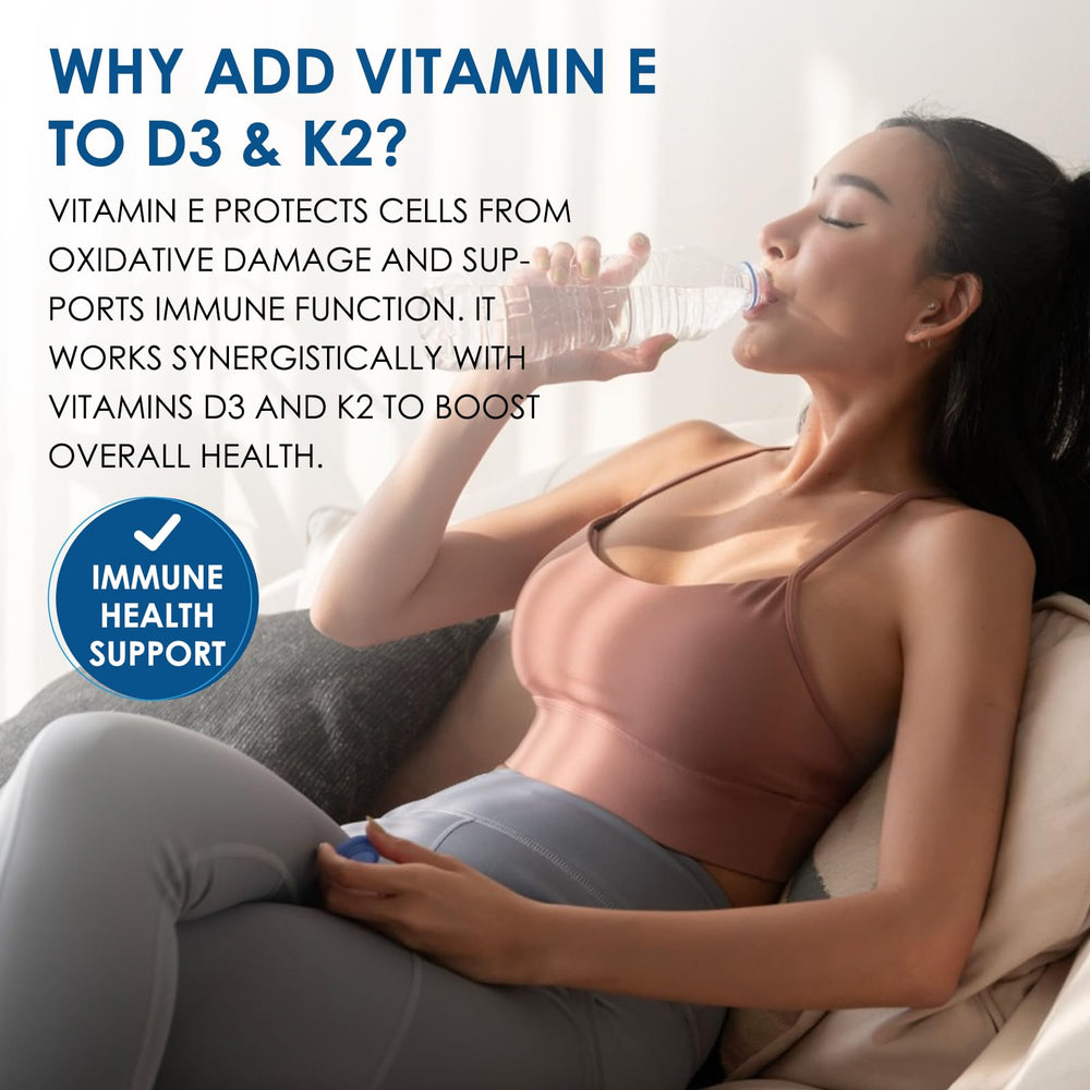 120-serving bottle of Vitamin D3 K2 calcium magnesium supplement