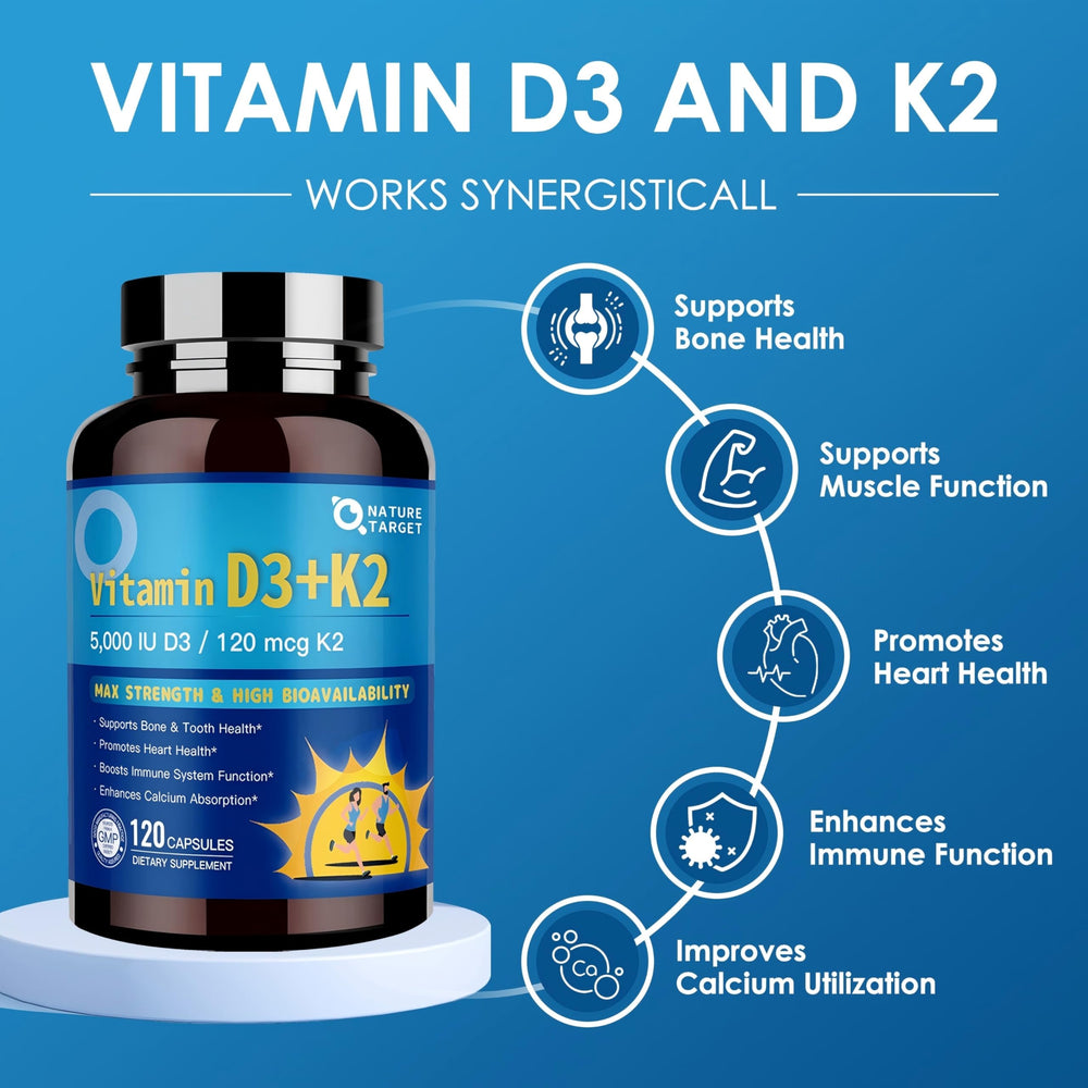 Calcium and magnesium minerals with vitamin D3 K2 capsules