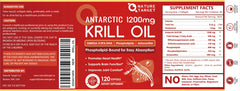Nutrition facts and ingredients panel for Nature Target Krill Oil