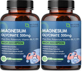 Nature Target Magnesium Glycinate 500mg bottle with zinc and vitamin D3