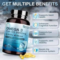 Nutrition label featuring non-GMO claim on Nature Target Omega-3 bottle