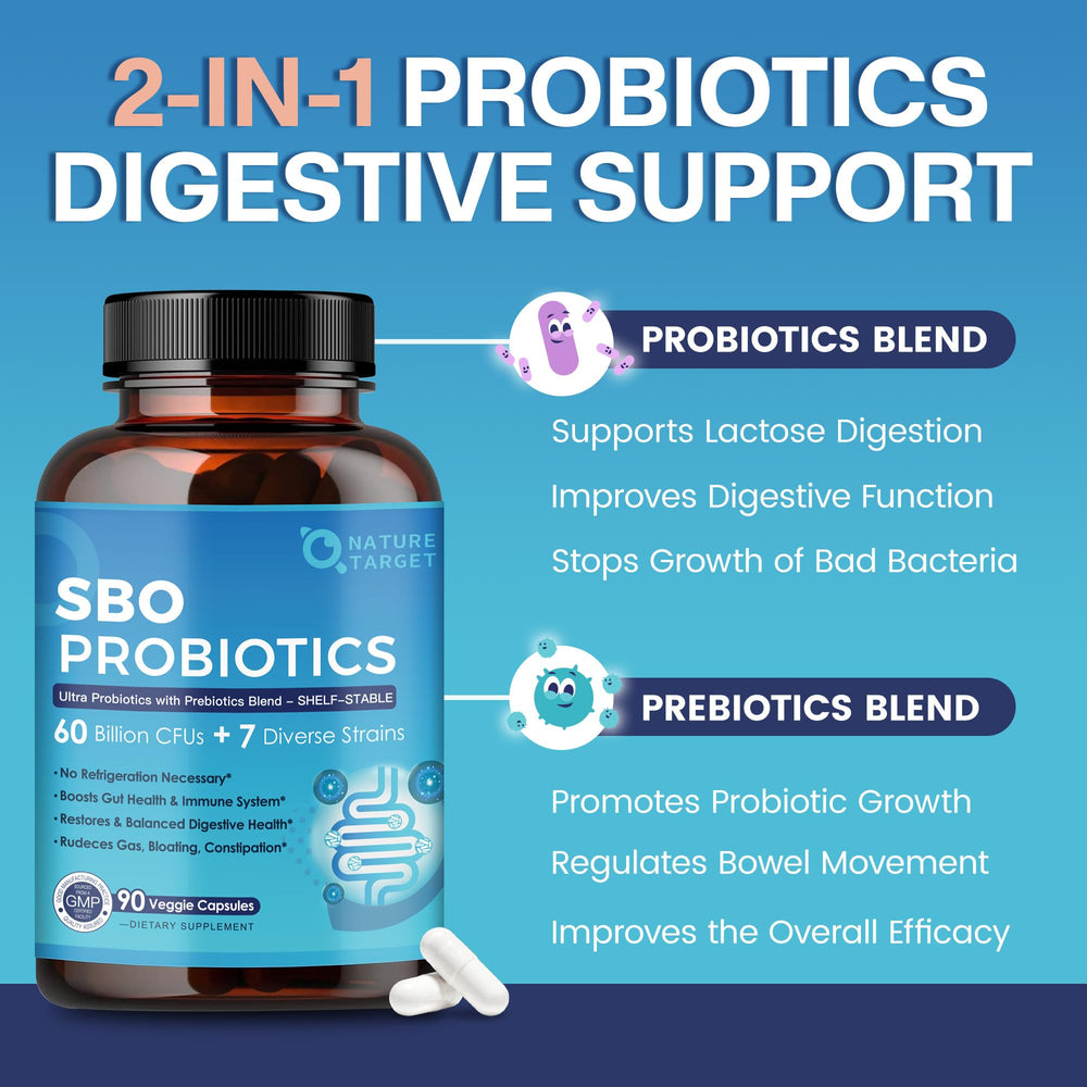 Illustration representing SBO and Lactobacillus probiotic strains