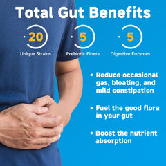 Close-up of prebiotics and digestive enzymes ingredients