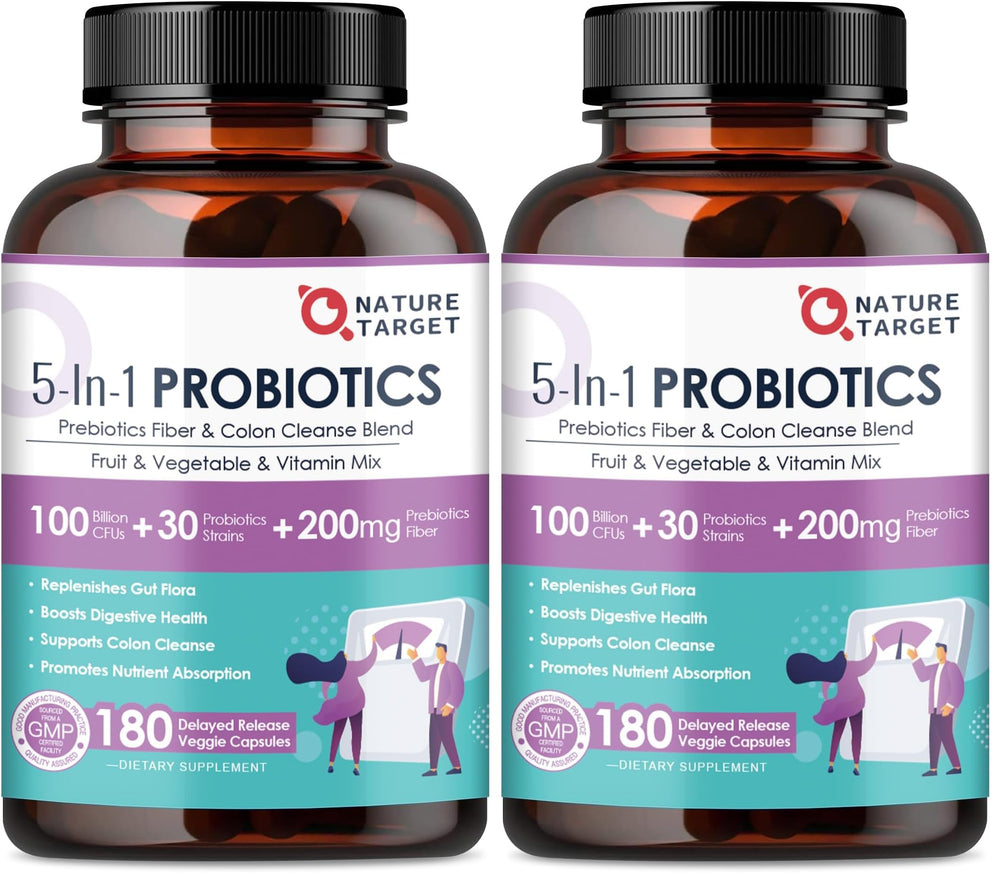 Pack of 2 bottles of NATURE TARGET Probiotics