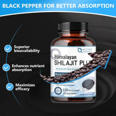 Shilajit capsules with black pepper extract for absorption