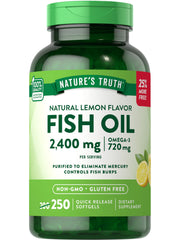 Nature's Truth Burpless Fish Oil 2400mg bottle with 250 softgels