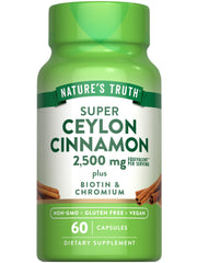 Nature's Truth Ceylon Cinnamon Capsules bottle – 60 count