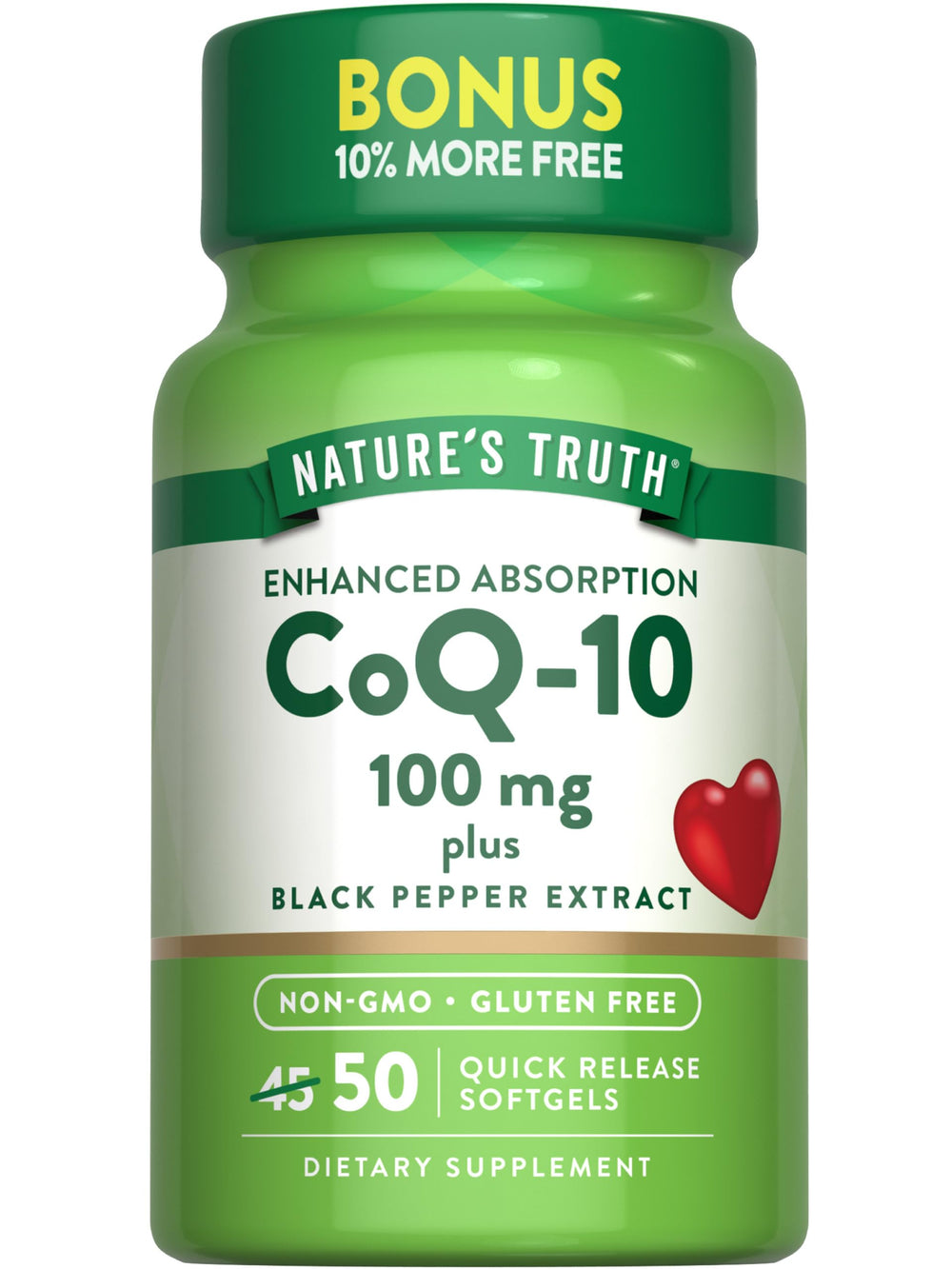 Nature's Truth CoQ10 100 mg 50 softgels package