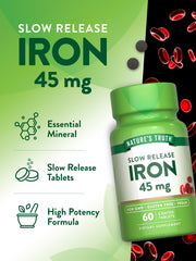 Nature's Truth branding on iron supplement bottle
