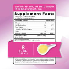 Biotin and collagen ingredients label