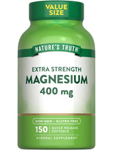 Nature's Truth magnesium supplement bottle with 400mg softgels (main image)