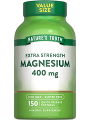 Nature's Truth magnesium supplement bottle with 400mg softgels (main image)