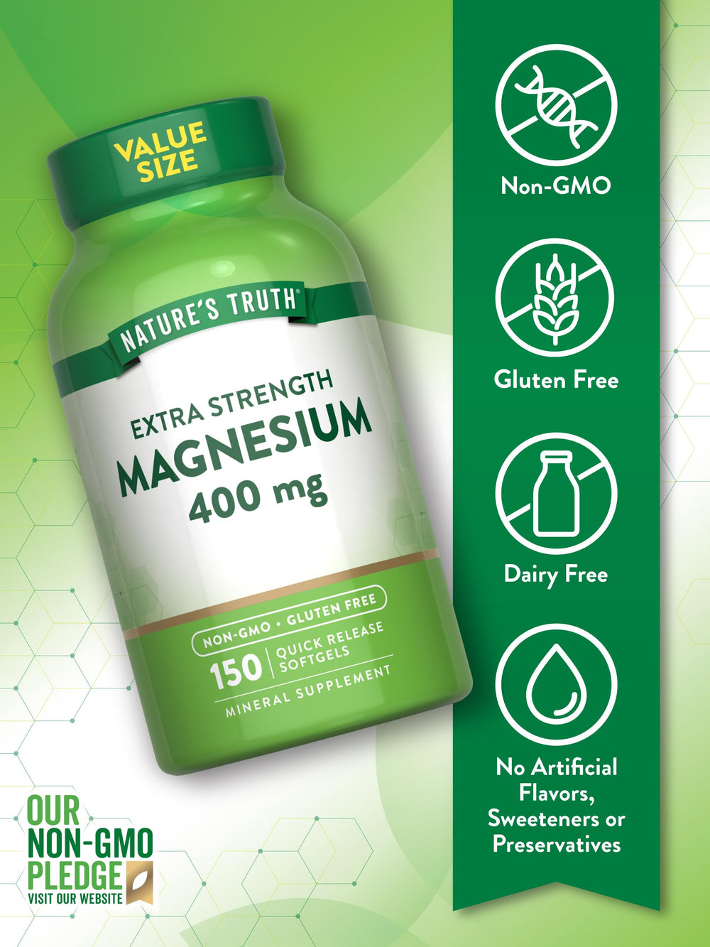 Ingredient list for Nature's Truth magnesium supplement