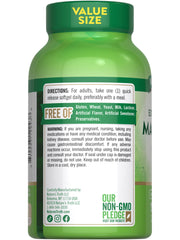 Nutrition facts panel for Nature's Truth magnesium supplement