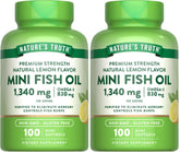Nature's Truth Mini Fish Oil Omega-3 1340 mg Lemon Softgels Pack 2 image 1