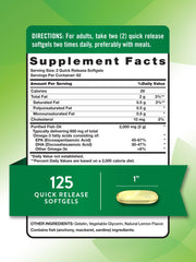 Close-up of lemon-flavored burpless omega-3 softgels