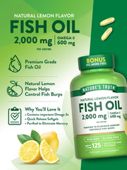 Non-GMO and gluten-free omega-3 fish oil bottle with label