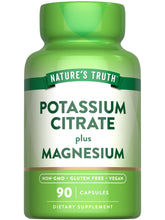 Front view of Nature's Truth Potassium Magnesium Citrate Capsules bottle