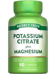 Front view of Nature's Truth Potassium Magnesium Citrate Capsules bottle