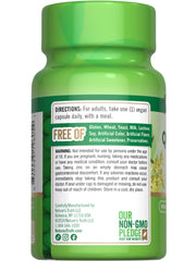 Bottle and capsules displayed on a white background