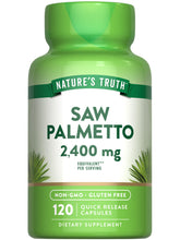 Nature's Truth Saw Palmetto Extract 2400mg bottle label