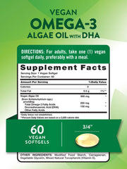 Vegan Omega-3 softgels bottle side view