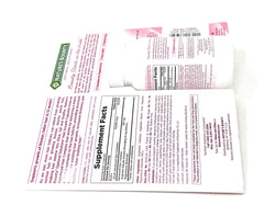 Nutrition facts label on bottle