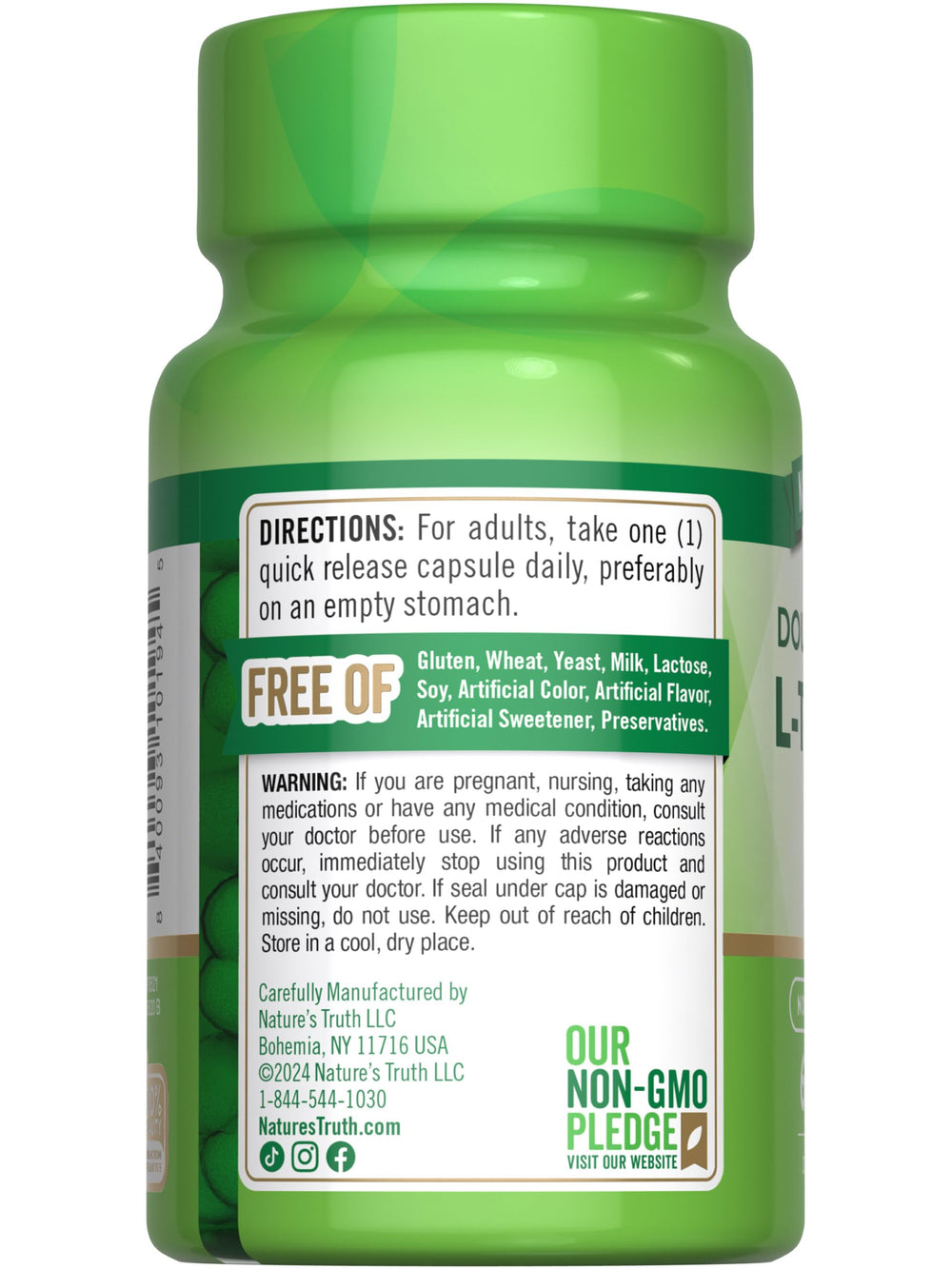 Usage and dosage information for Nature's Truth L-Theanine 200 mg