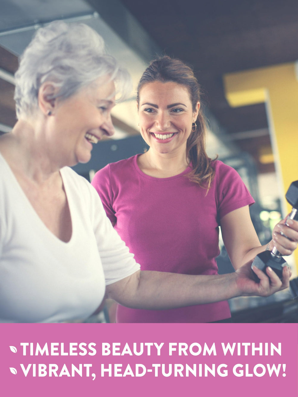 Graphic showing collagen and biotin ingredients in the multivitamin gummies