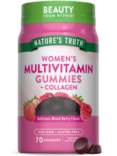 Bottle of Nature's Truth Women's Multivitamin Gummies with Collagen & Biotin, 70 count