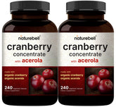NatureBell 2 Pack Cranberry Pills bottle with 36000mg cranberry extract and acerola
