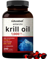 Front of NatureBell Antarctic Krill Oil bottle
