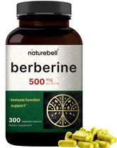 NatureBell Berberine 500mg bottle with 300 veggie capsules