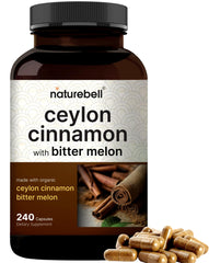 NatureBell Ceylon Cinnamon per serving 240 capsules bottle hero image