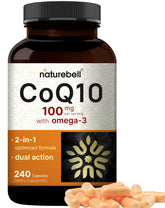 NatureBell CoQ10 100mg with Omega-3 bottle – 240 capsules