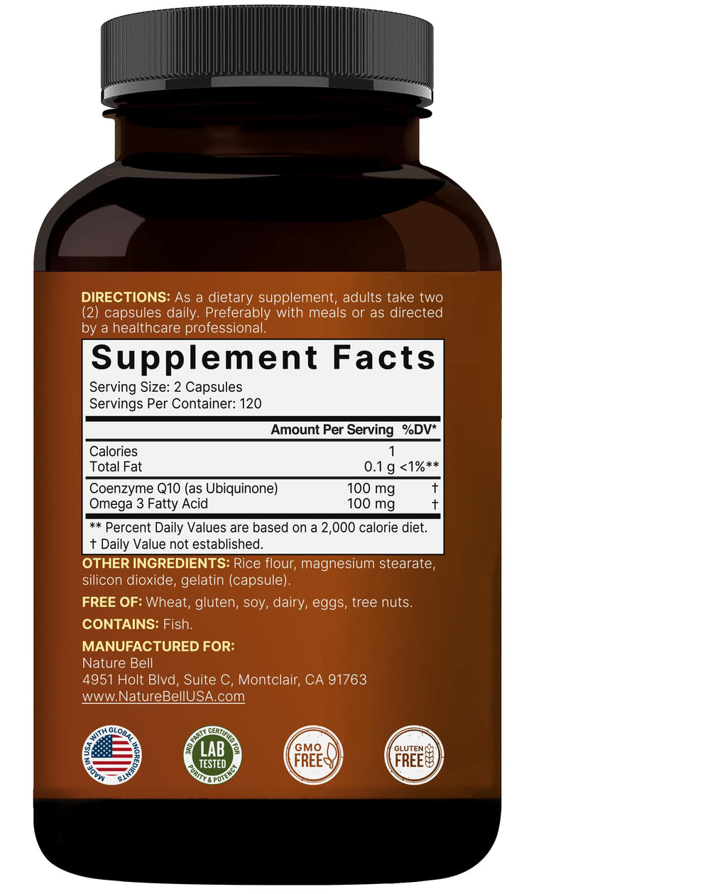 Close-up view of 240 softgel capsules