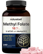 NatureBell L-Methylfolate 15mg bottle with 240 veggie capsules