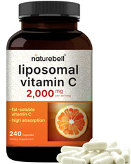 Front view of NatureBell Liposomal Vitamin C 2000mg bottle