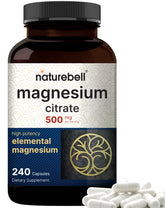 NatureBell Magnesium Citrate 500mg bottle and capsules
