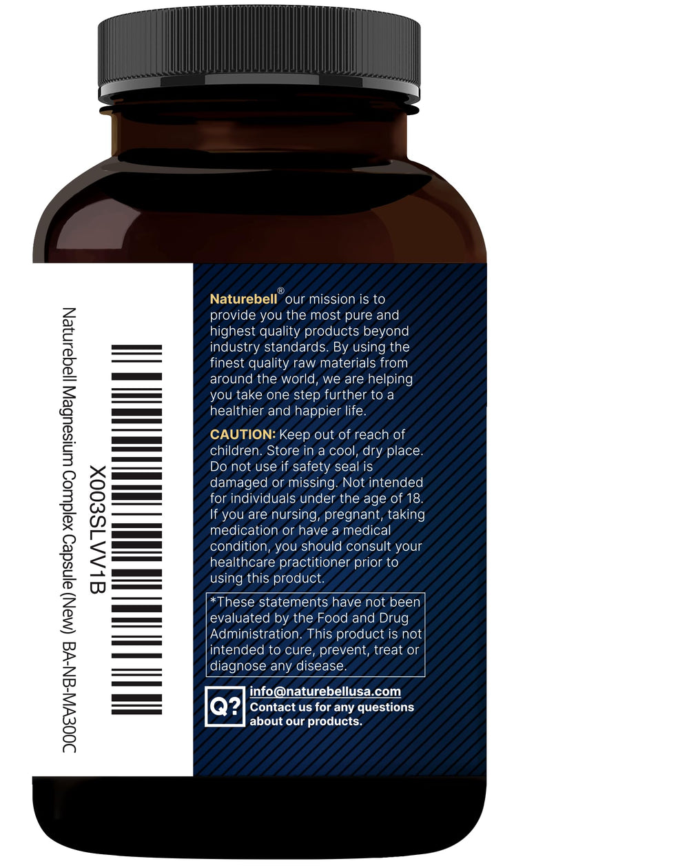 Third-party lab tested seal on NatureBell magnesium complex for safety and potency.