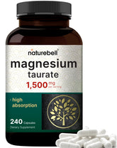 NatureBell Magnesium Taurate 1500mg bottle with 240 capsules