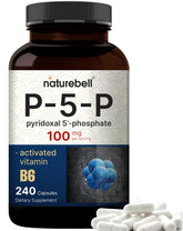 NatureBell P5P Vitamin B6 100mg bottle with 240 capsules
