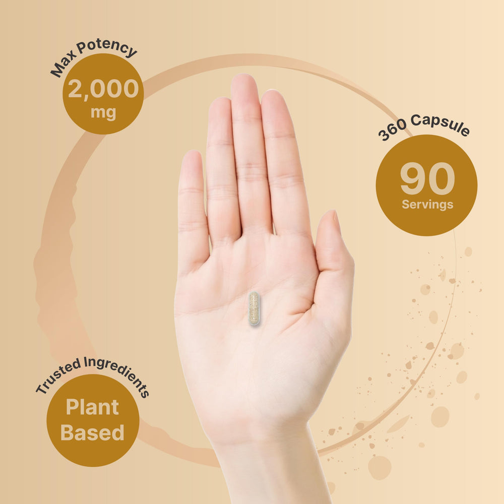 Bottle label displaying 2,000 mg per serving