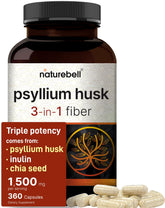 NatureBell Psyllium Husk Fiber bottle with 360 capsules