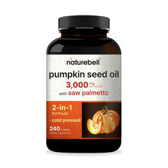 NatureBell Virgin Pumpkin Seed Oil 3000mg per serving softgels