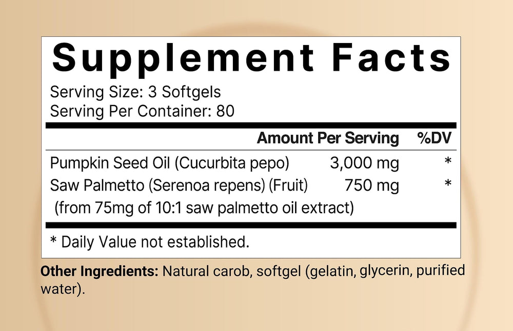 Cold-pressed NatureBell pumpkin seed oil softgels
