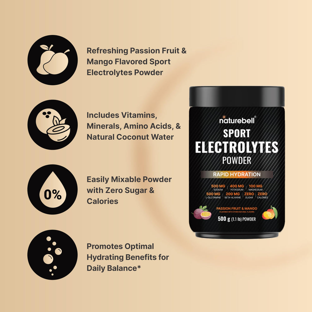 NatureBell Sport Electrolytes powder dissolves in water for quick refreshment