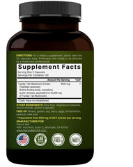 Allergen-free, non-GMO turkey tail capsules illustration