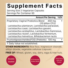 Close-up of NatureBell label showing 10B CFU and 120 capsules
