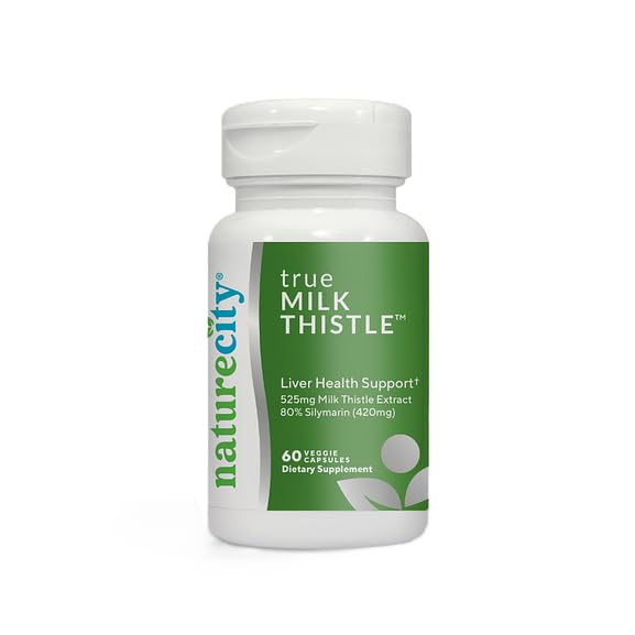 NatureCity TrueMilkThistle bottle front view with label